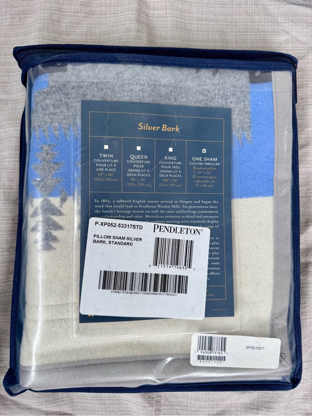 NEW Pendleton Silver Bark Queen Wool Blanket 5-Pc Set - Picture 4 of 5